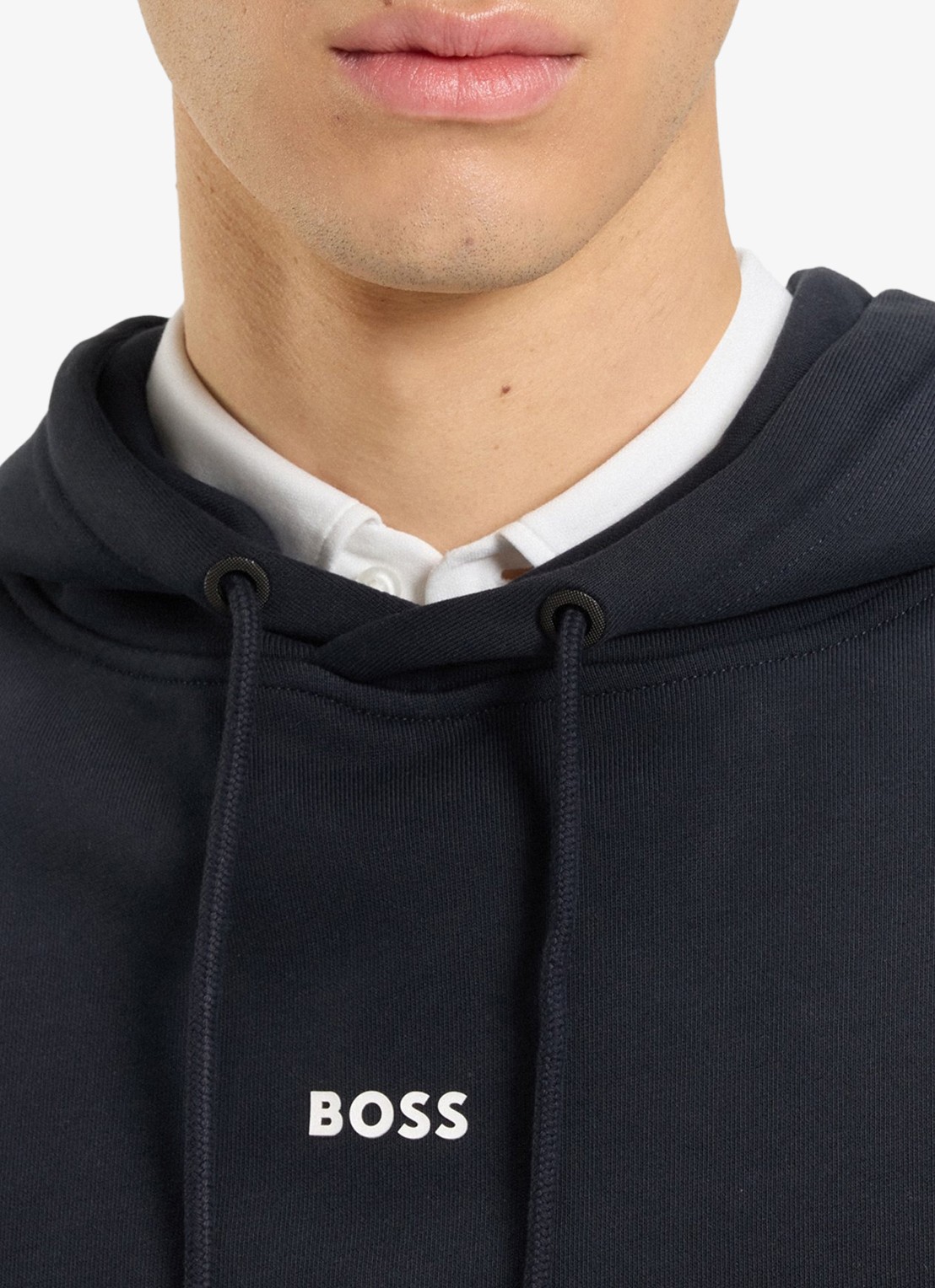 BOSS Hoodie met logo - detail 7 donkerblauw