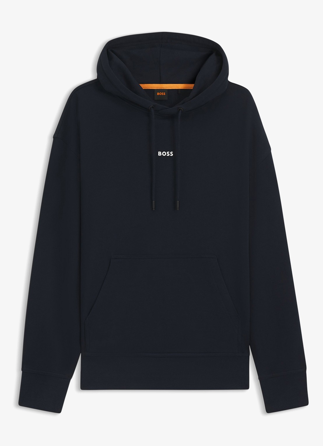 BOSS Hoodie met logo - voorkant 3 donkerblauw