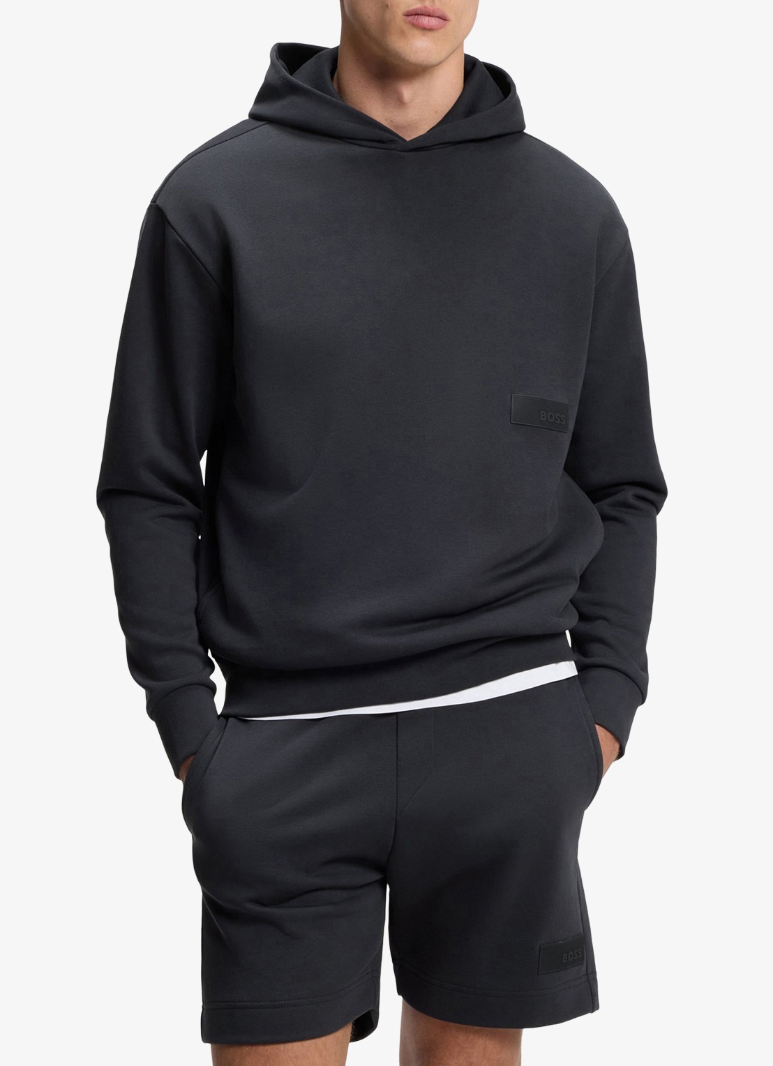 BOSS Hoodie met logo - detail 3 donkerblauw