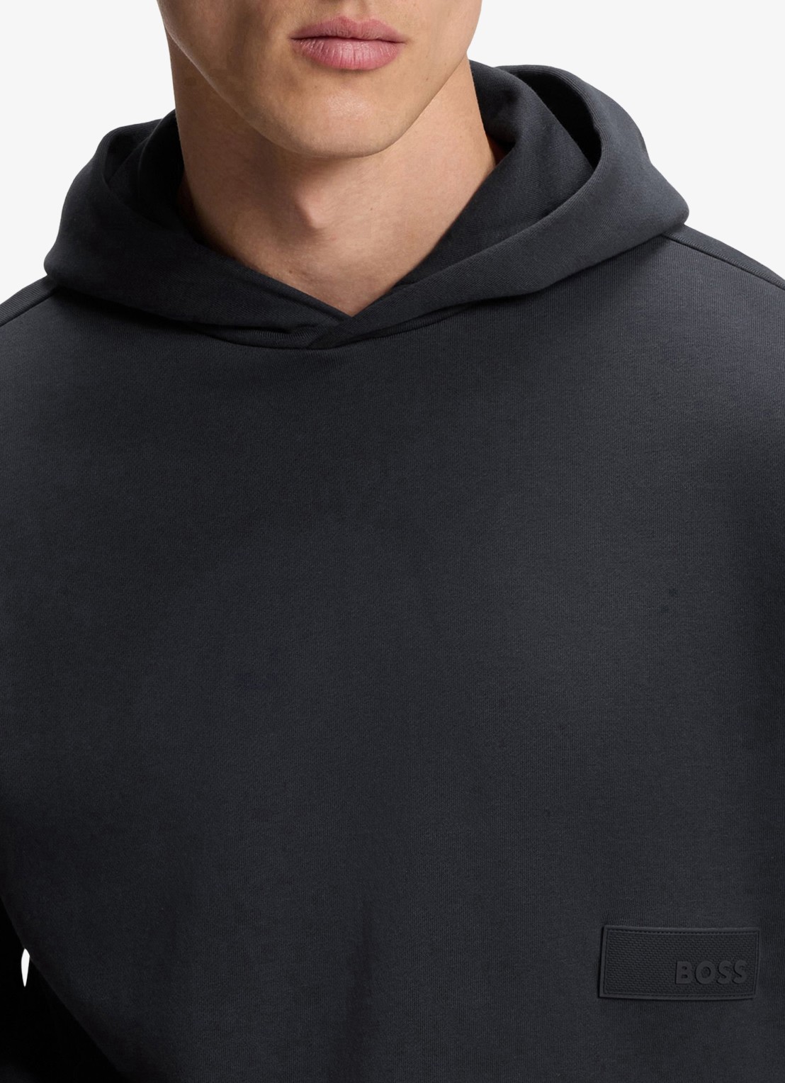 BOSS Hoodie met logo - detail 4 donkerblauw