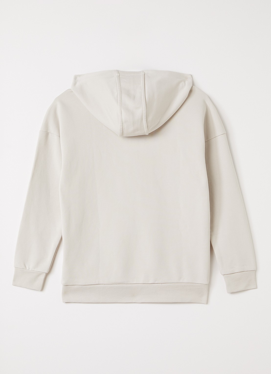 BOSS Hoodie met logoprint - voorkant 2 beige