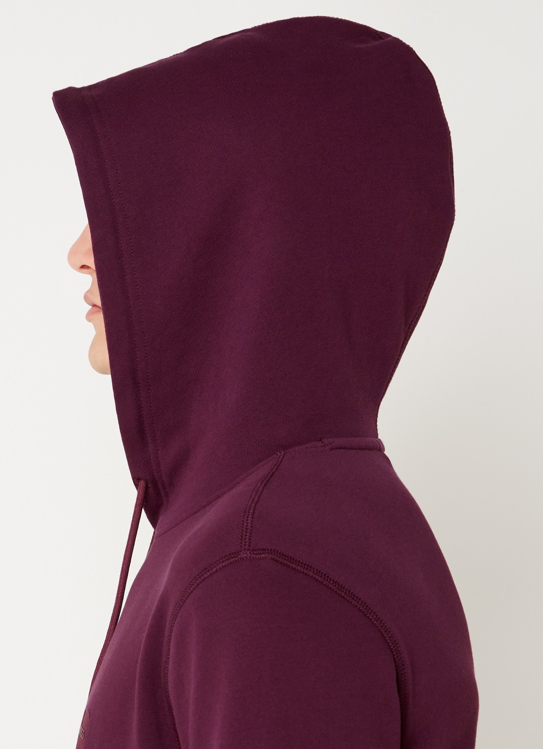 BOSS Hoodie van katoenen sweatstof met logopatch - detail 3 aubergine