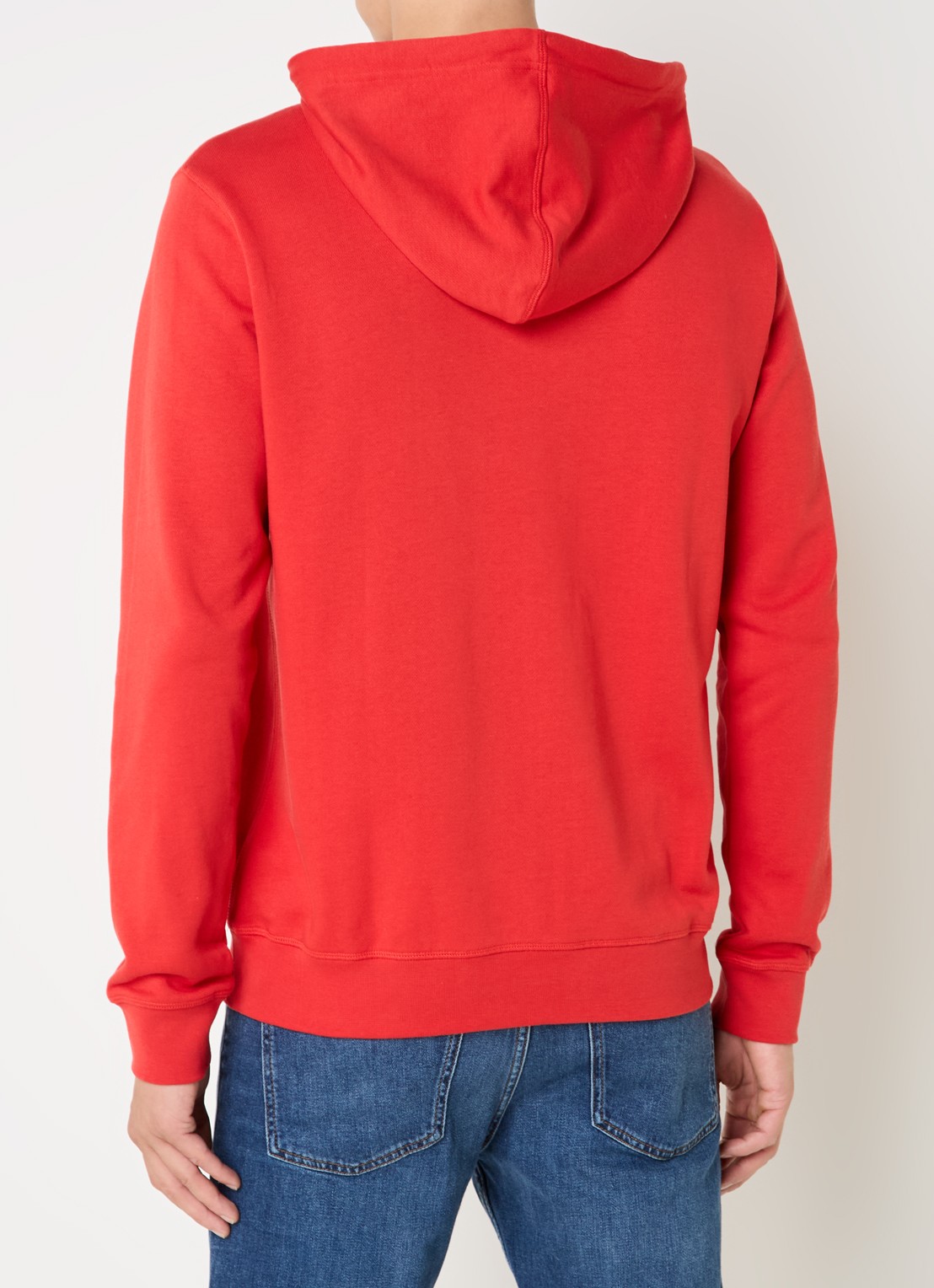 BOSS Hoodie van katoenen sweatstof met logopatch - achterkant 5 rood