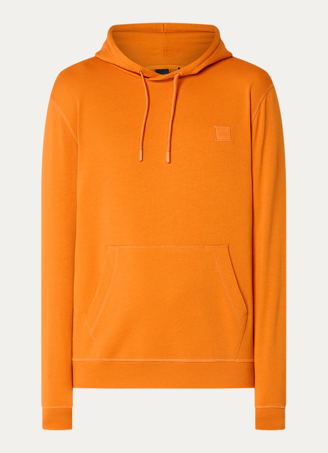 BOSS Hoodie van katoenen sweatstof met logopatch - voorkant 4 orange