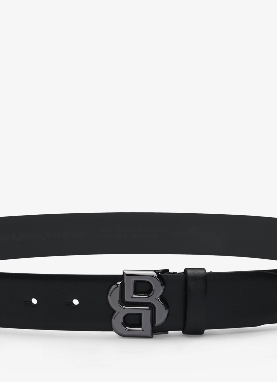 BOSS Icon riem van leer met logo - achterkant 6 zwart
