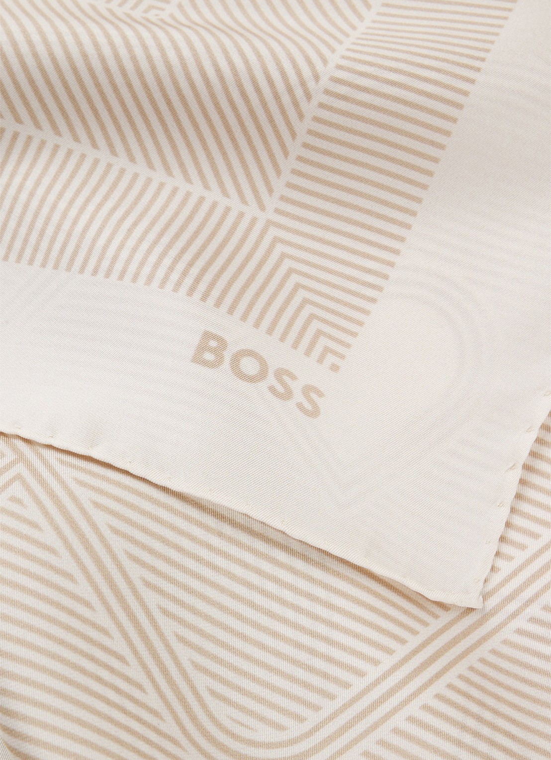BOSS In Italië vervaardigde sjaal van zijden twill met print - detail 2 light beige-278 / beige