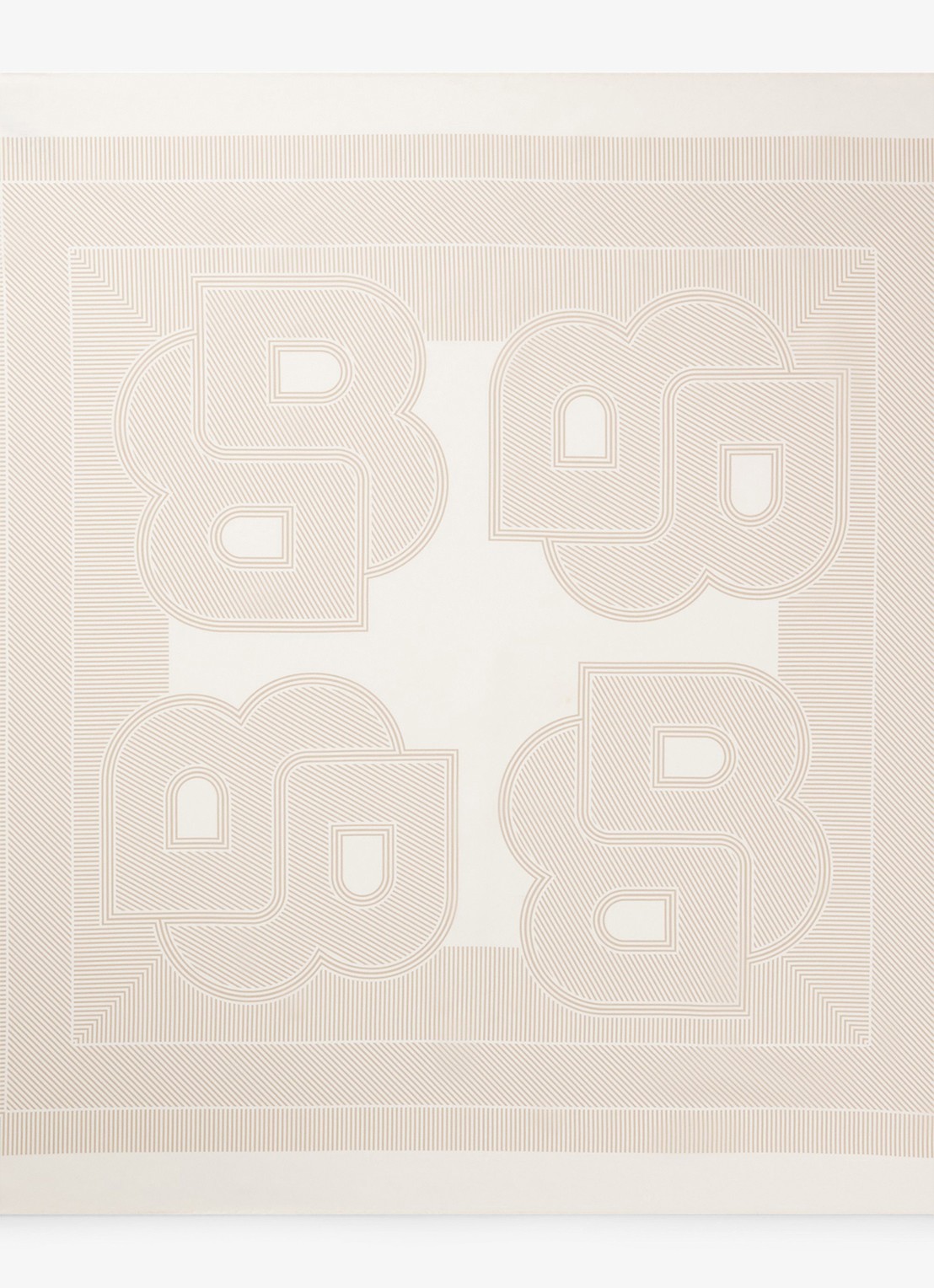 BOSS In Italië vervaardigde sjaal van zijden twill met print - voorkant light beige-278 / beige