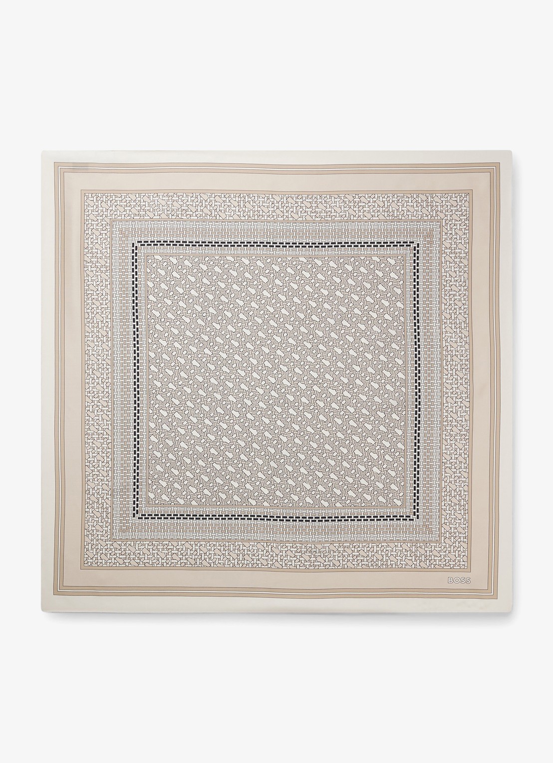 BOSS In Italië vervaardigde sjaal van zijden twill met print - voorkant light beige-279 / beige