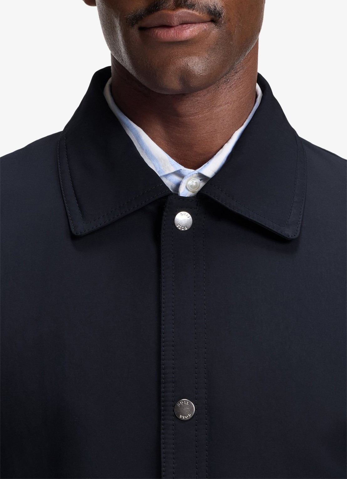 BOSS Jack met klepzakken en kraag - detail 3 donkerblauw