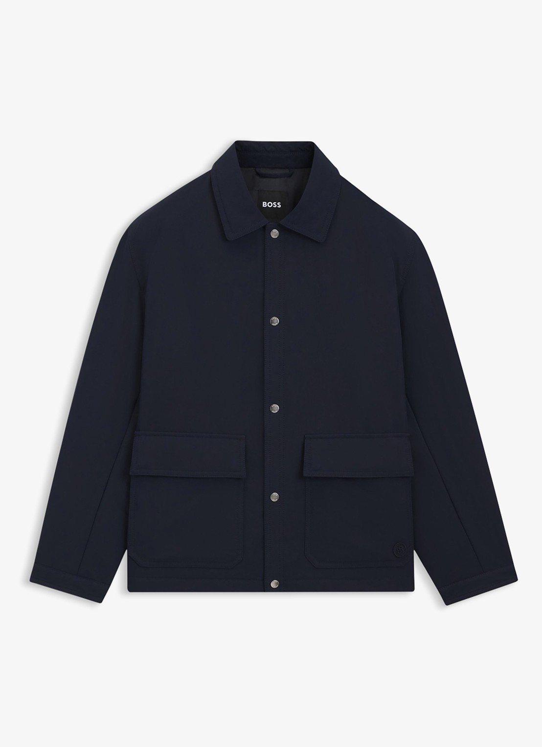 BOSS Jack met klepzakken en kraag - voorkant 5 donkerblauw
