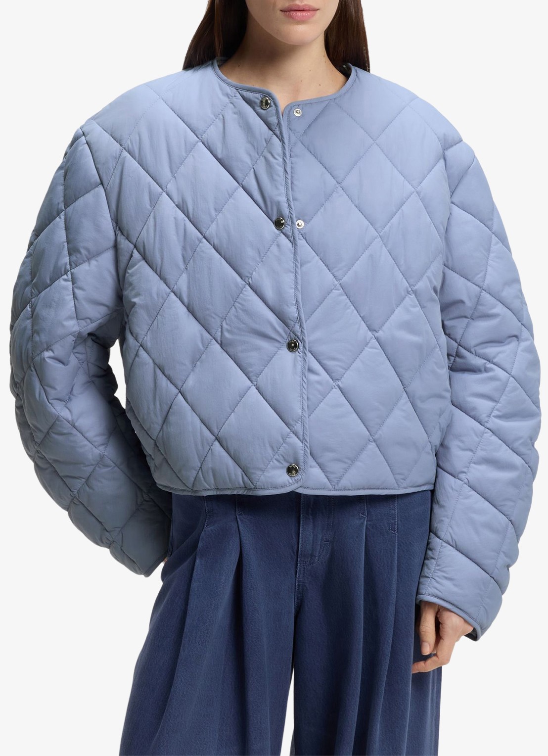 BOSS Jack met quilt patroon - detail 4 blauwgrijs