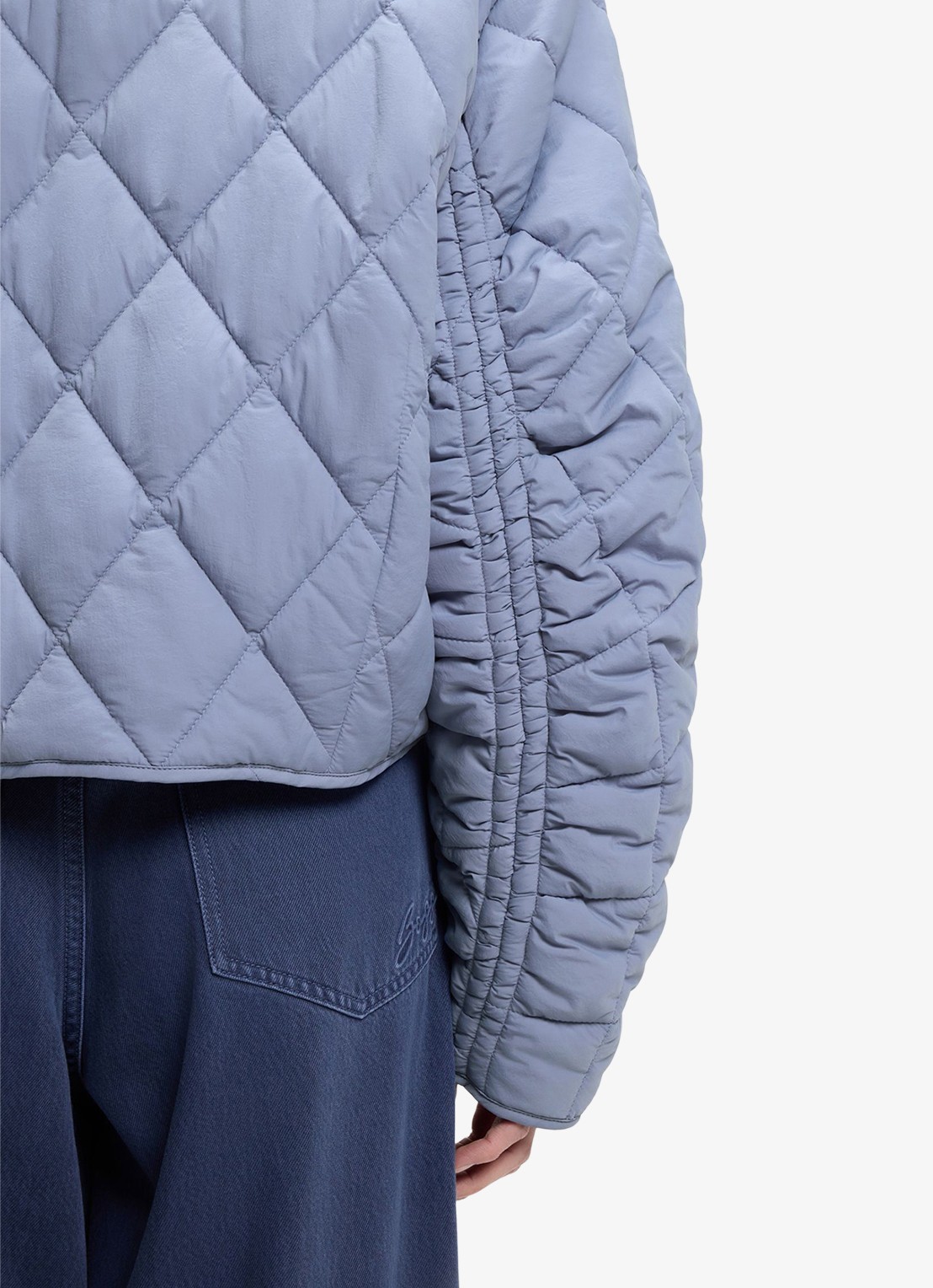 BOSS Jack met quilt patroon - detail 6 blauwgrijs