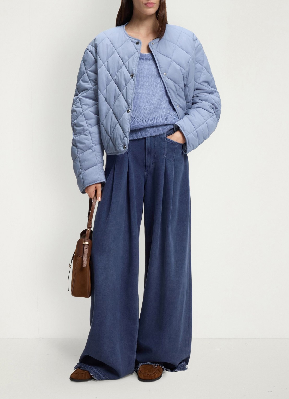 BOSS Jack met quilt patroon - voorkant 2 blauwgrijs