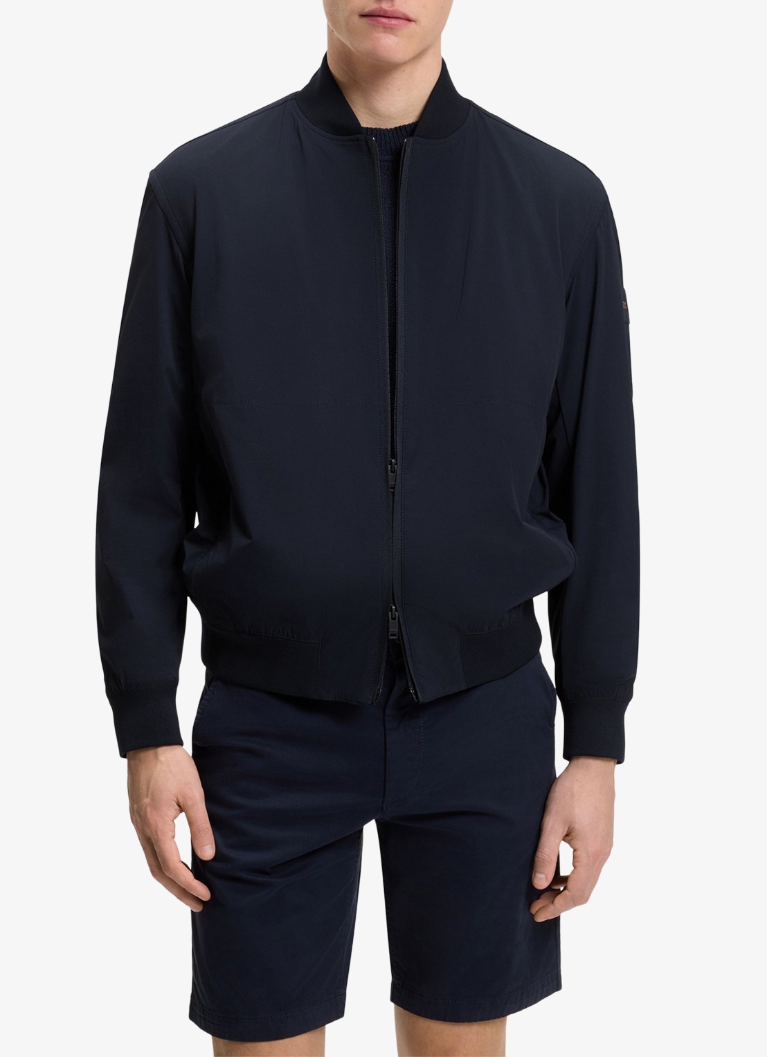 BOSS Jack met steekzakken en logo - detail donkerblauw