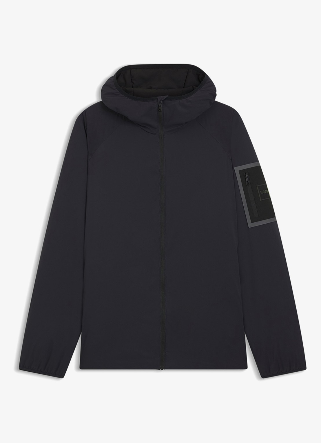 BOSS Jas met capuchon en logo - voorkant 2 donkerblauw