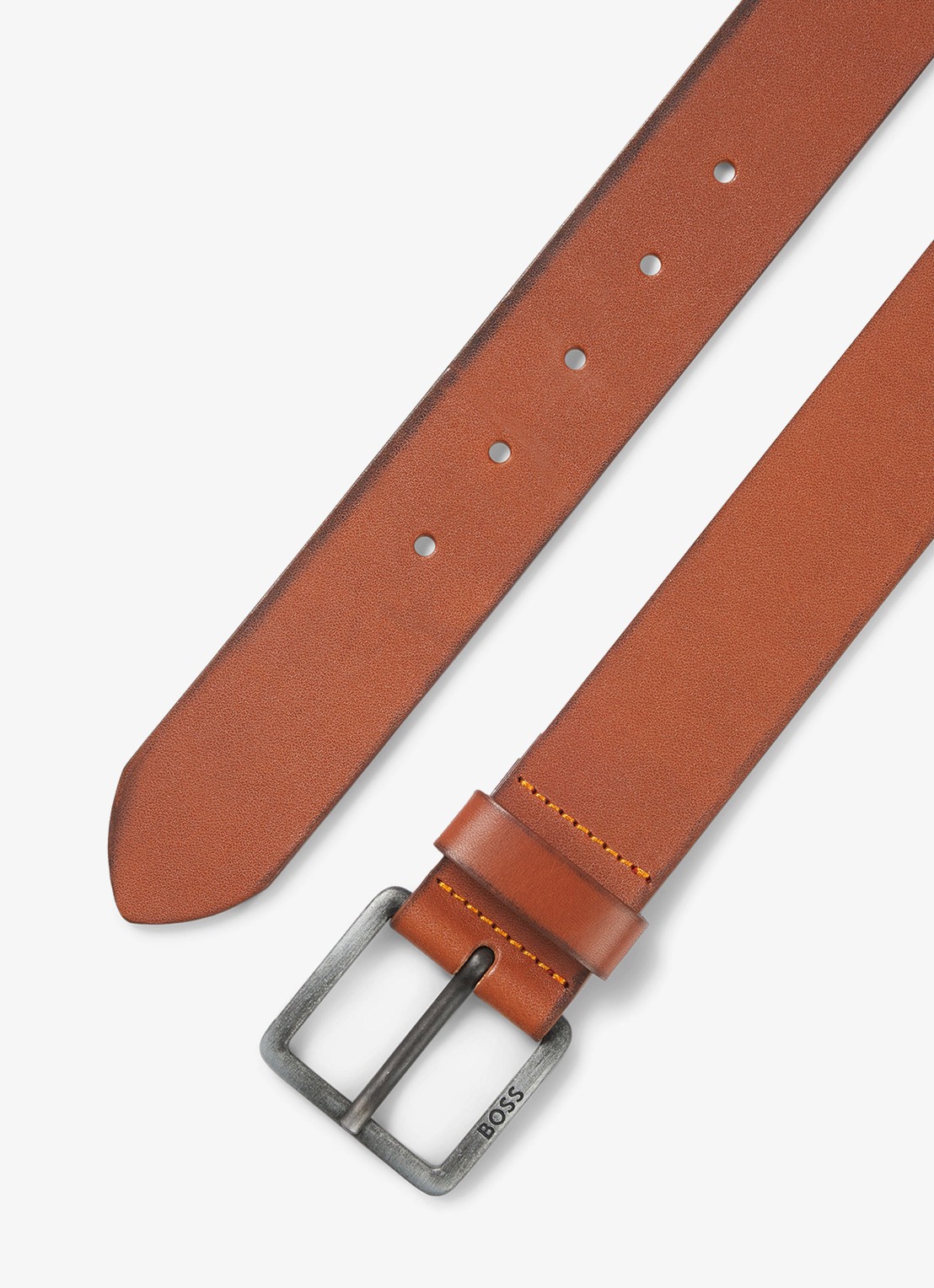 BOSS Jeeko riem van leer - detail 3 cognac