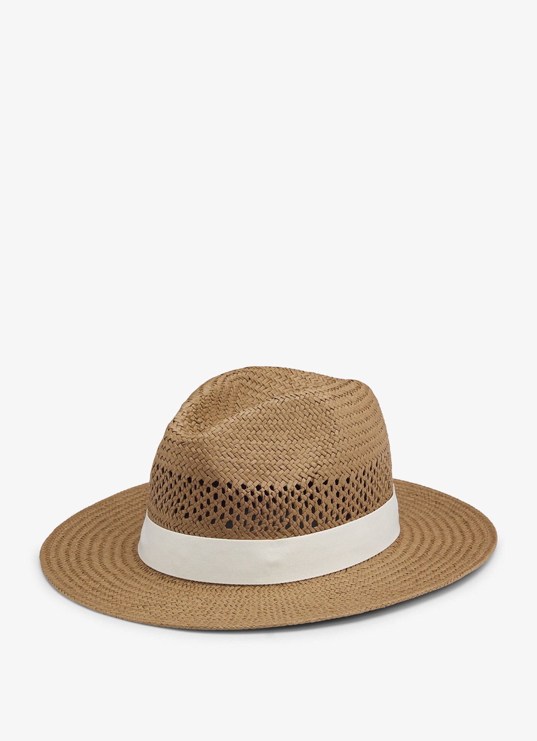 BOSS Jelena-B-Icon hoed met gevlochten detail - achterkant 3 dark brown-206 / bruin