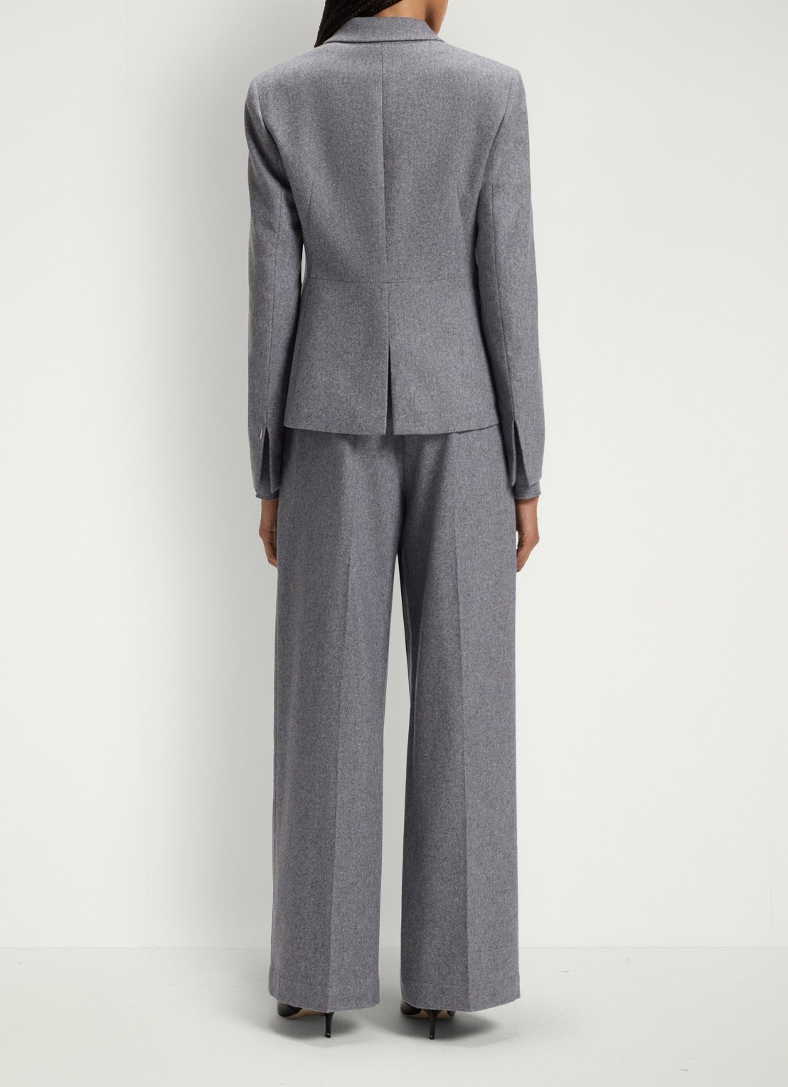 BOSS Jia blazer met paspelzakken - achterkant 3 light/pastel grey-058 / grijs
