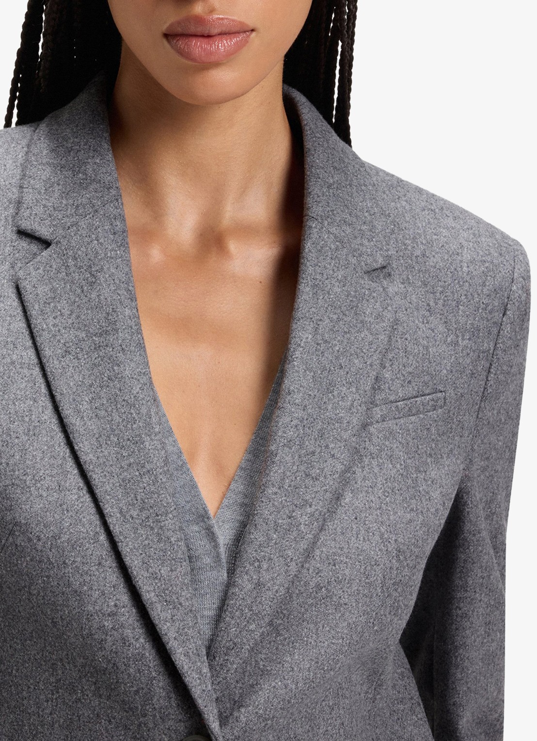 BOSS Jia blazer met paspelzakken - detail 5 light/pastel grey-058 / grijs