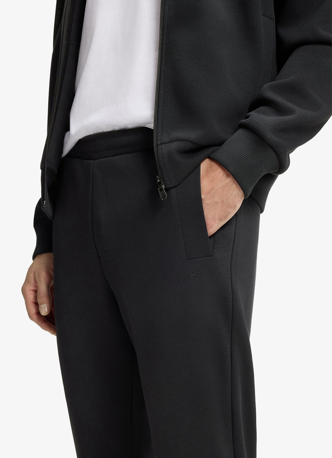 BOSS Joggingbroek met logo - detail 2 donkerblauw
