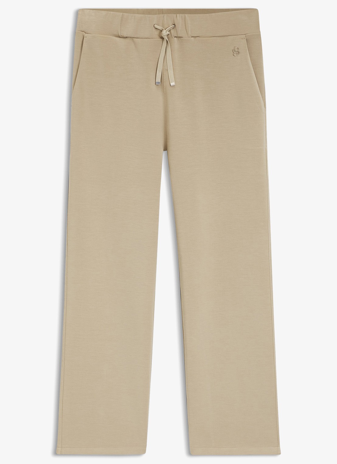 BOSS Joggingbroek met logoborduring - voorkant 5 beige