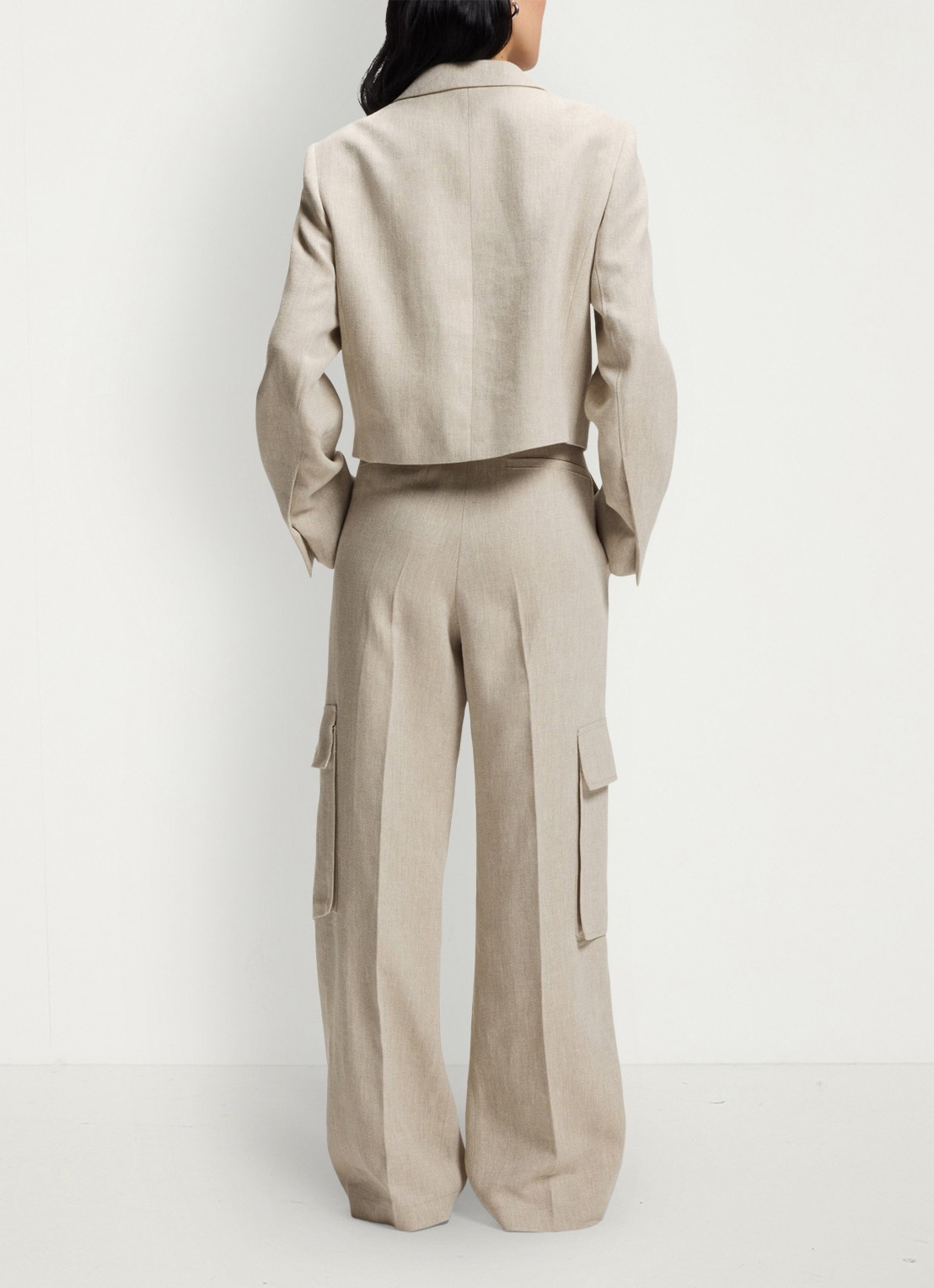 BOSS Jojeka blazer in linnenblend - achterkant 6 beige