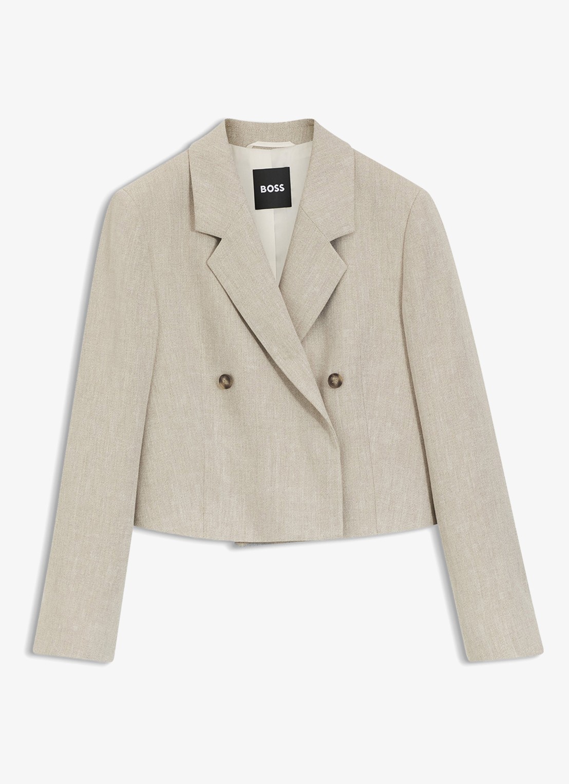 BOSS Jojeka blazer in linnenblend - voorkant beige