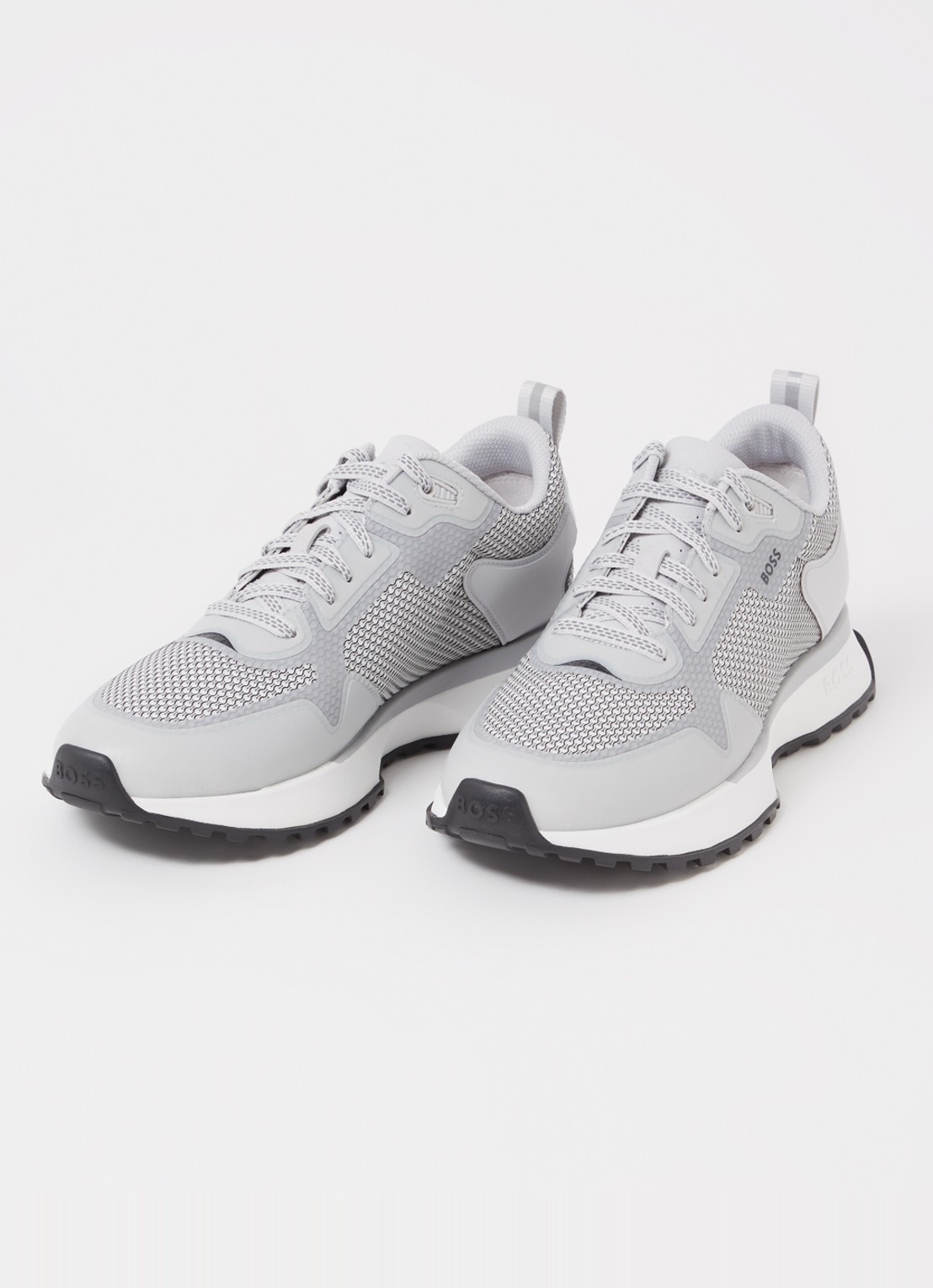 BOSS Jonah sneaker met mesh details - detail lichtgrijs