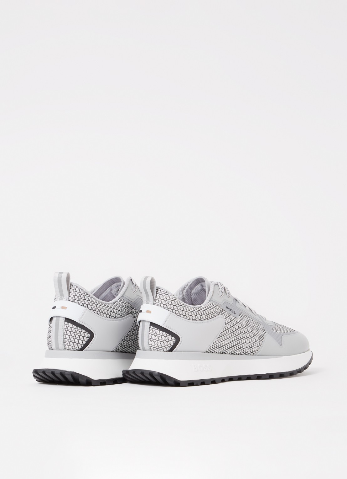 BOSS Jonah sneaker met mesh details - detail 2 lichtgrijs