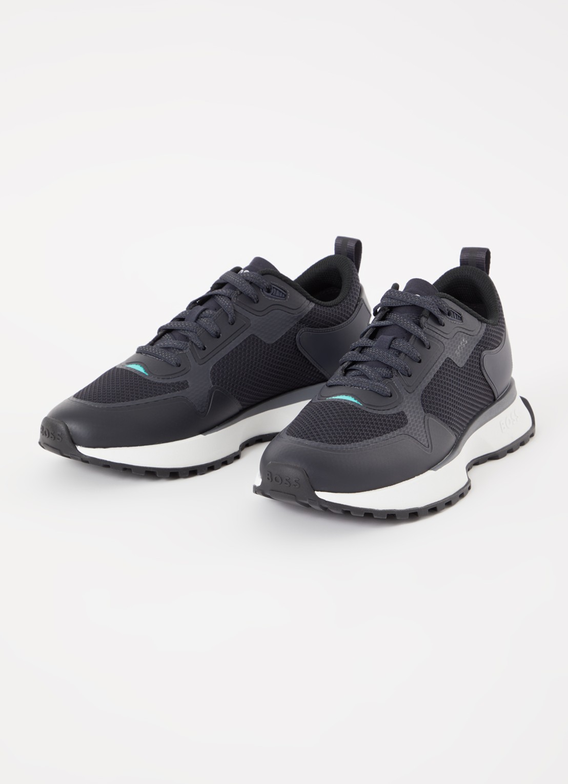 BOSS Jonah sneaker met mesh details - detail 2 donkerblauw