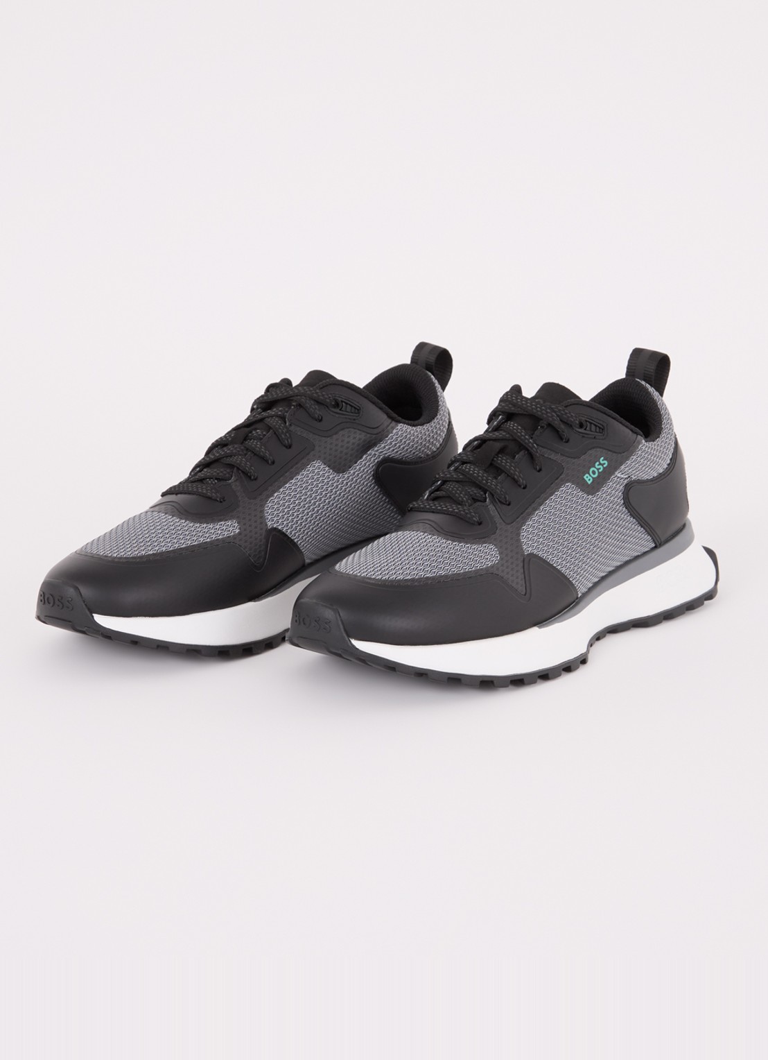 BOSS Jonah sneaker met mesh details - detail grijs