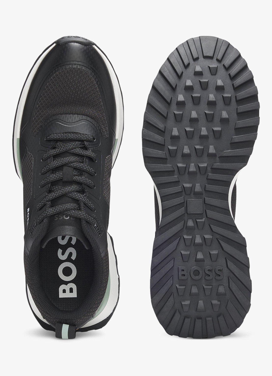 BOSS Jonah sneaker met mesh details - detail 3 diepzwart