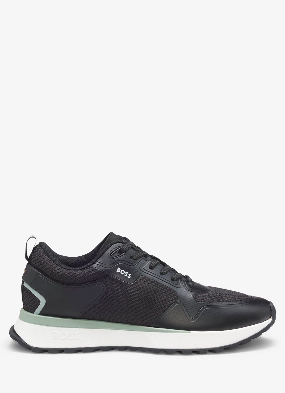 BOSS Jonah sneaker met mesh details - voorkant diepzwart