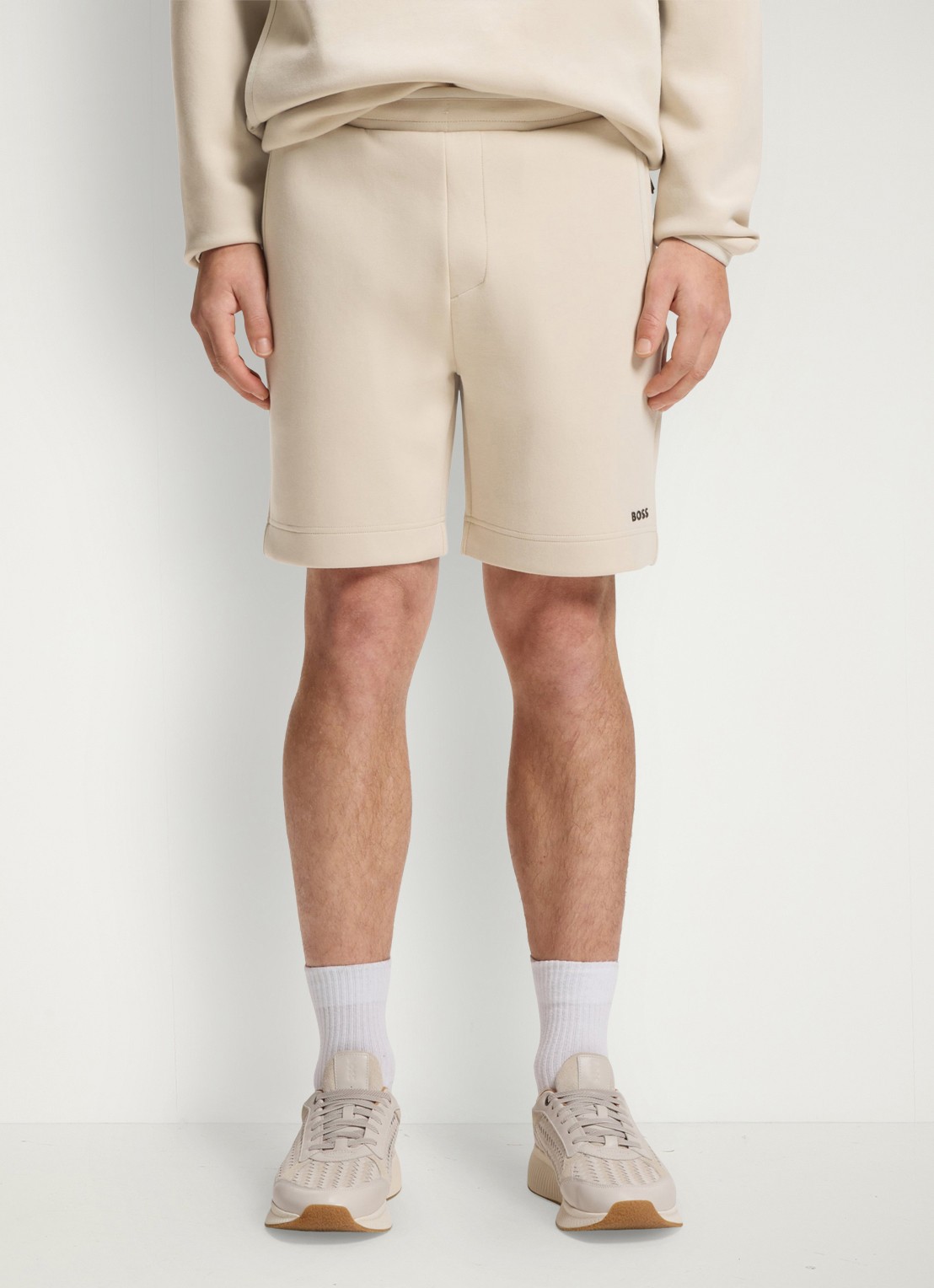BOSS JT_Globe korte joggingbroek met print - detail 4 light beige-272 / beige