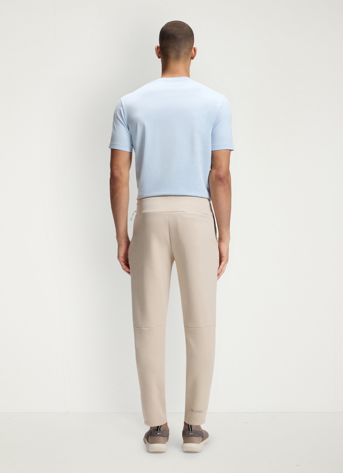 BOSS JT_Globe Long tapered fit joggingbroek in katoenblend - achterkant 3 light beige-272 / beige