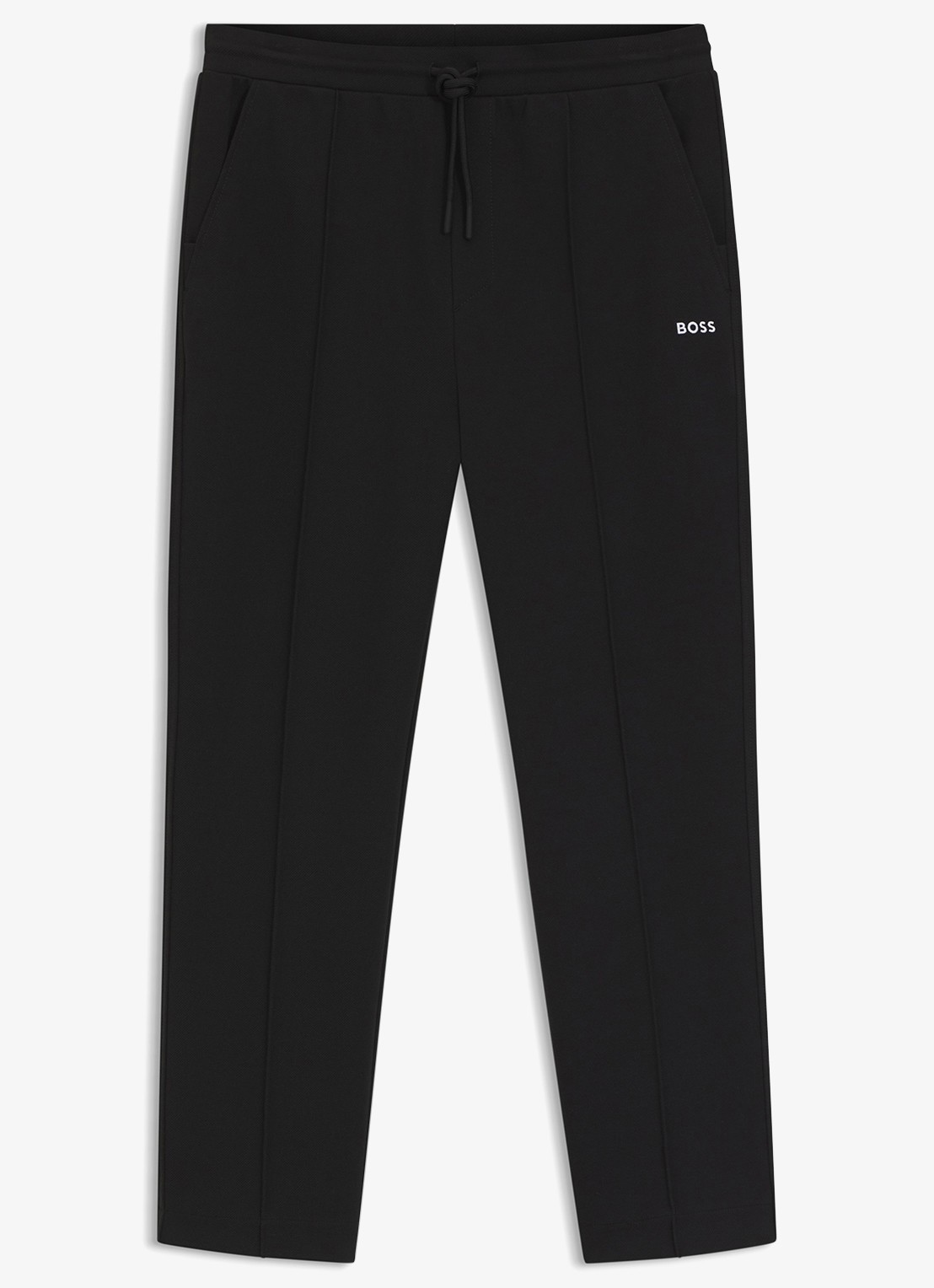 BOSS JT_Member Hurley tapered fit joggingbroek met logoborduring - voorkant 4 black-001 / zwart
