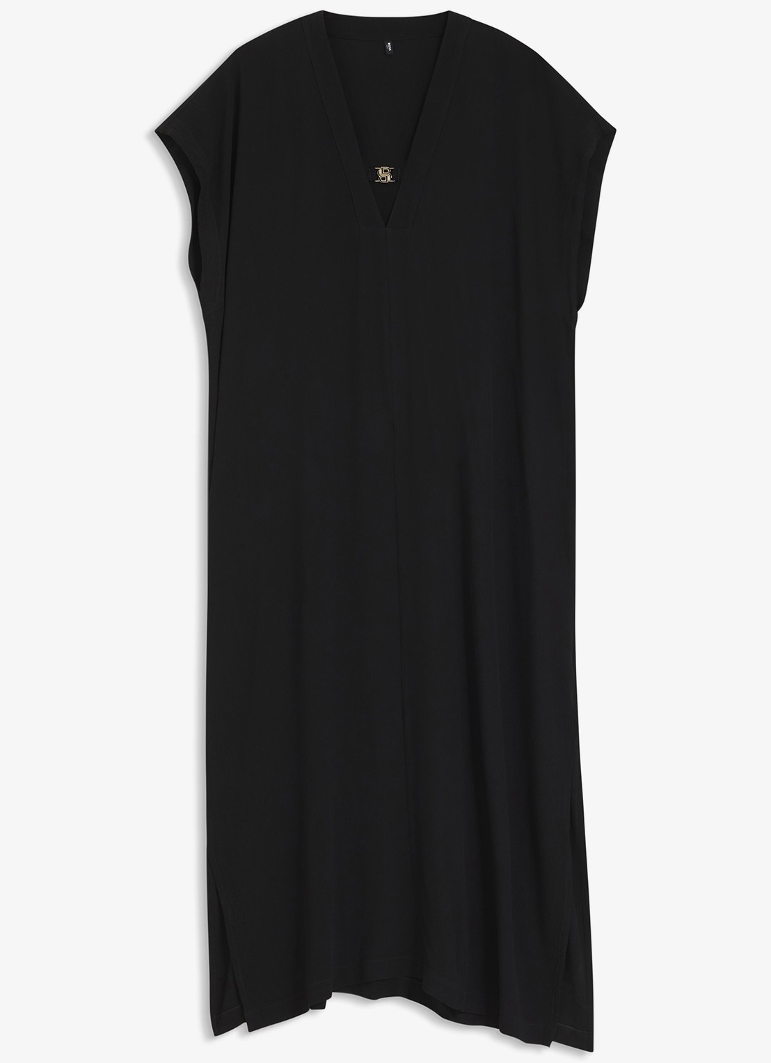 BOSS Kaftan met V-hals - voorkant zwart