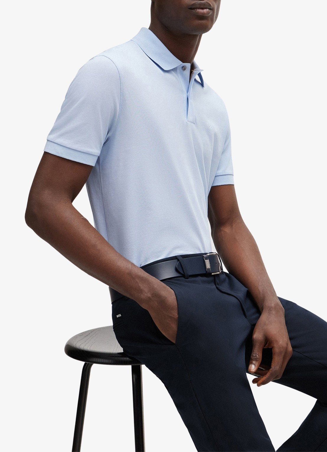 BOSS Kaito1_T 10246713 01  001 - detail 4 donkerblauw