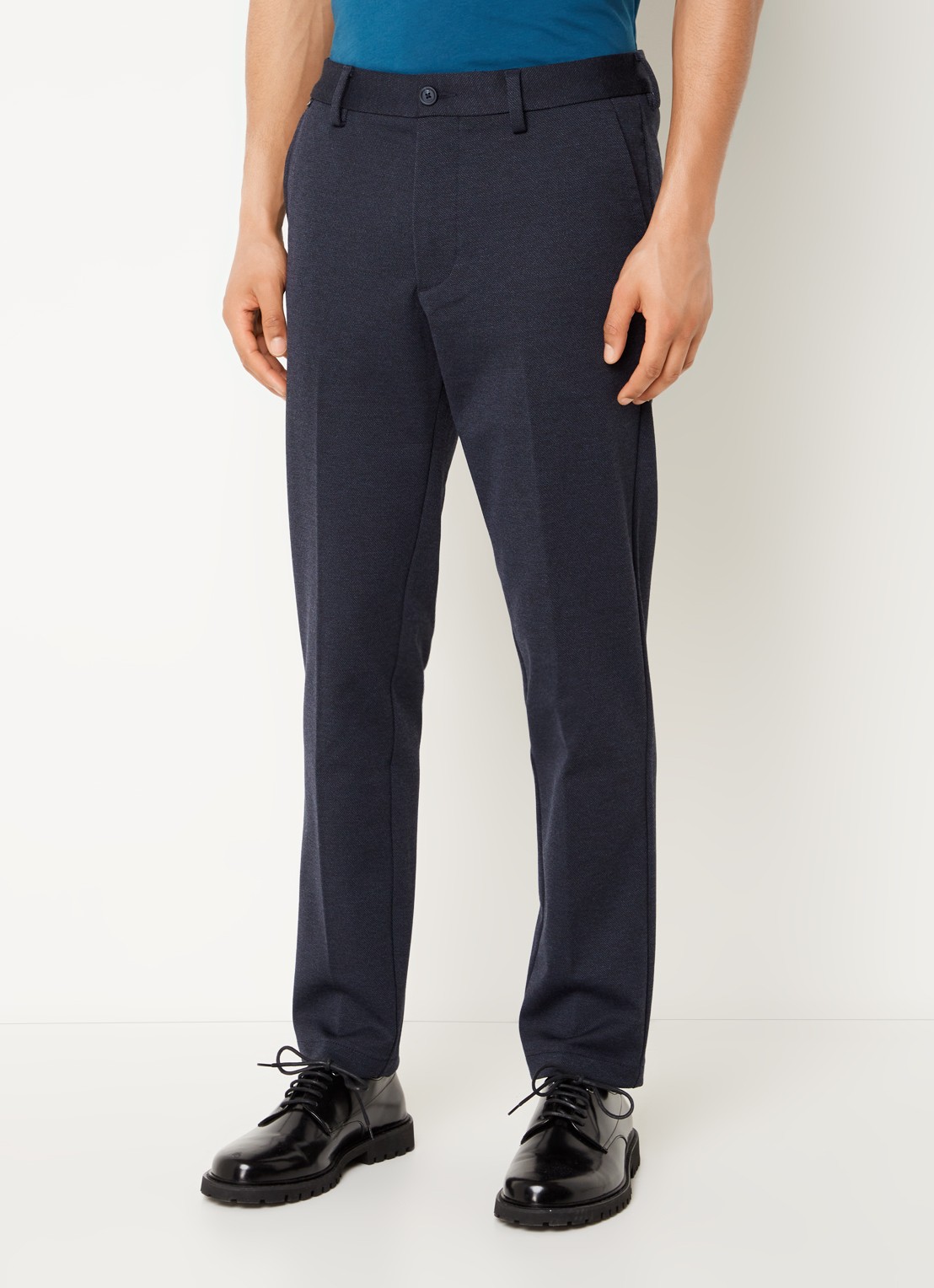 BOSS Kaiton slim fit chino met steekzakken - detail 2 donkerblauw