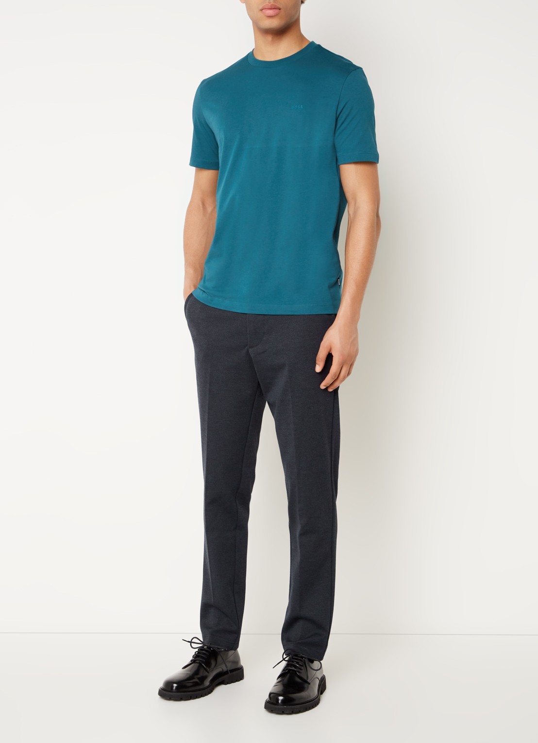 BOSS Kaiton slim fit chino met steekzakken - voorkant 5 donkerblauw