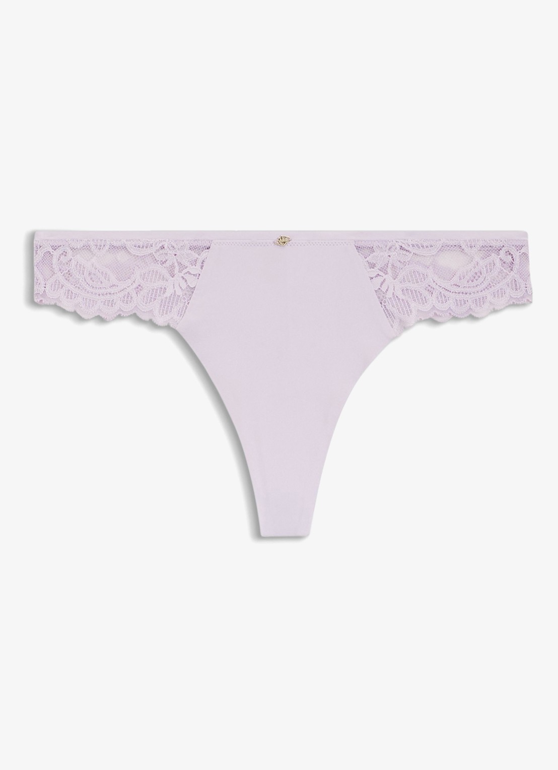 BOSS Kanten slip met mesh plooitjes en goudkleurig bedeltje - voorkant 5 open purple-553 / paars