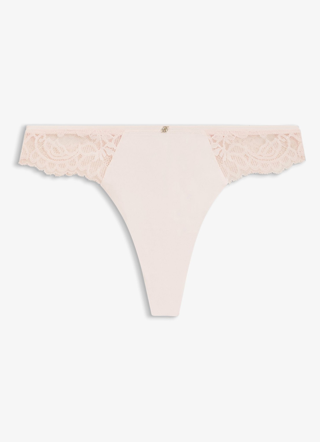 BOSS Kanten slip met mesh plooitjes en goudkleurig bedeltje - voorkant light /pastel pink-680 / roze