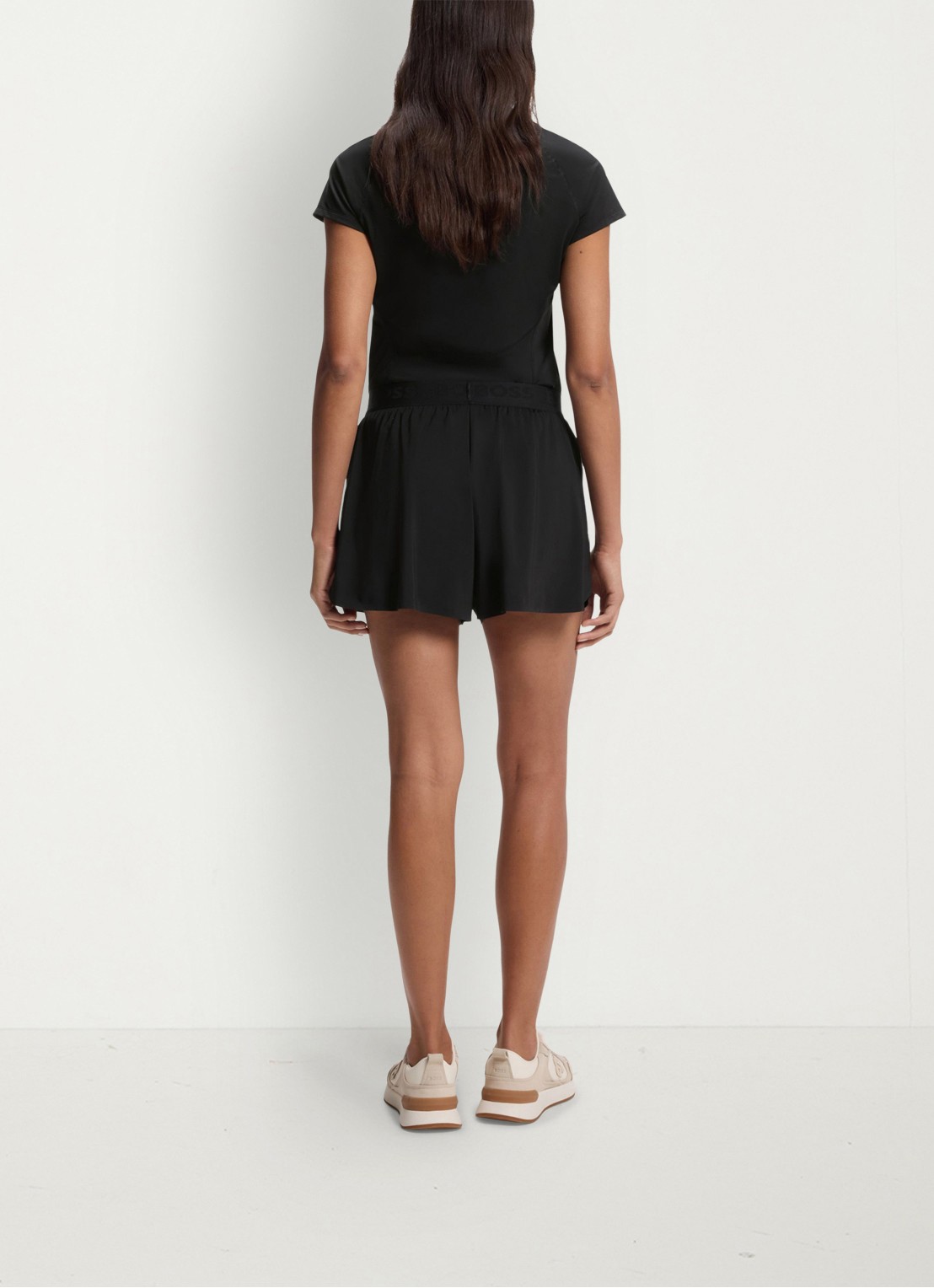 BOSS Korte broek met logo - achterkant zwart