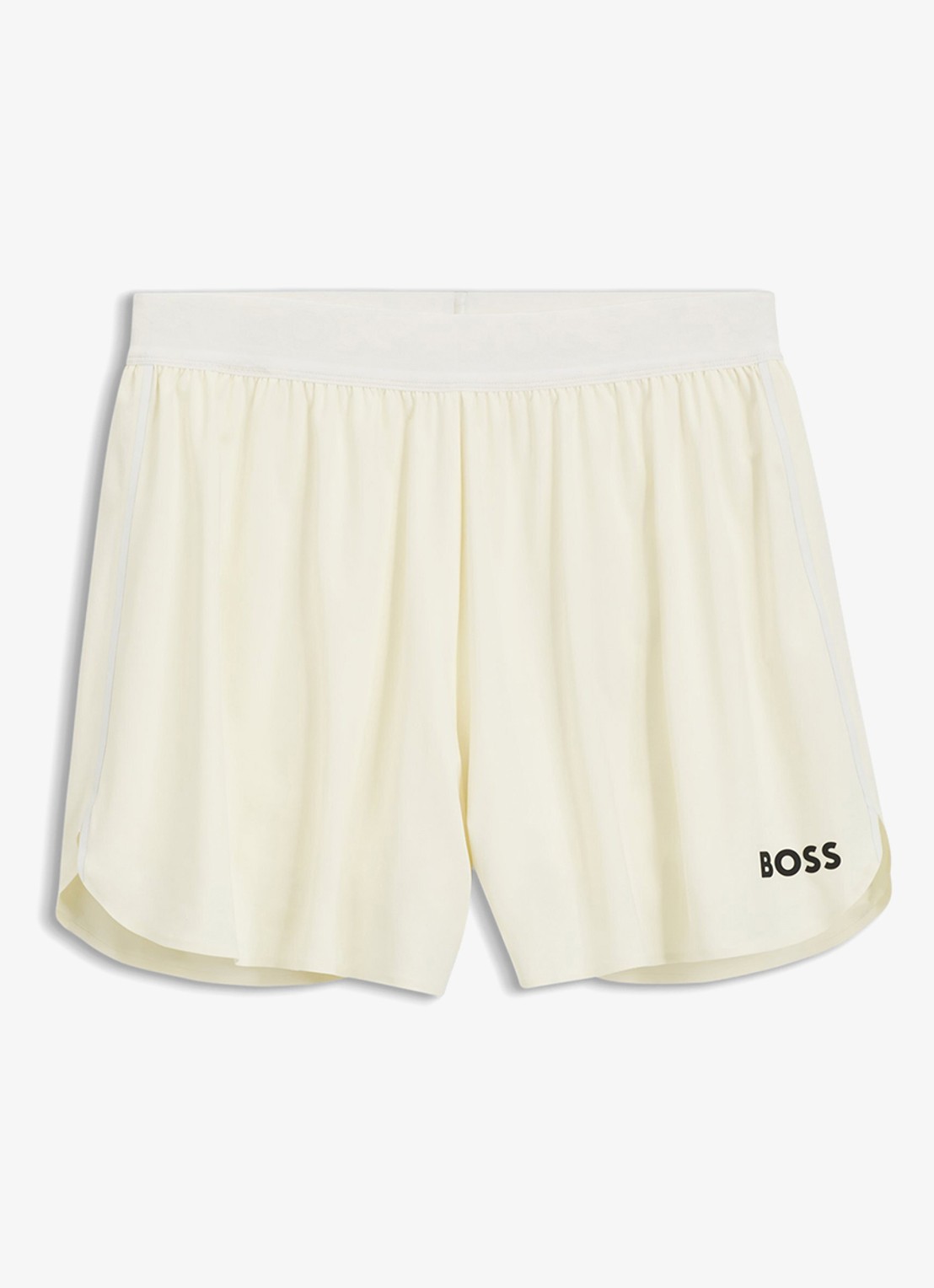BOSS Korte broek met logo - voorkant 2 creme