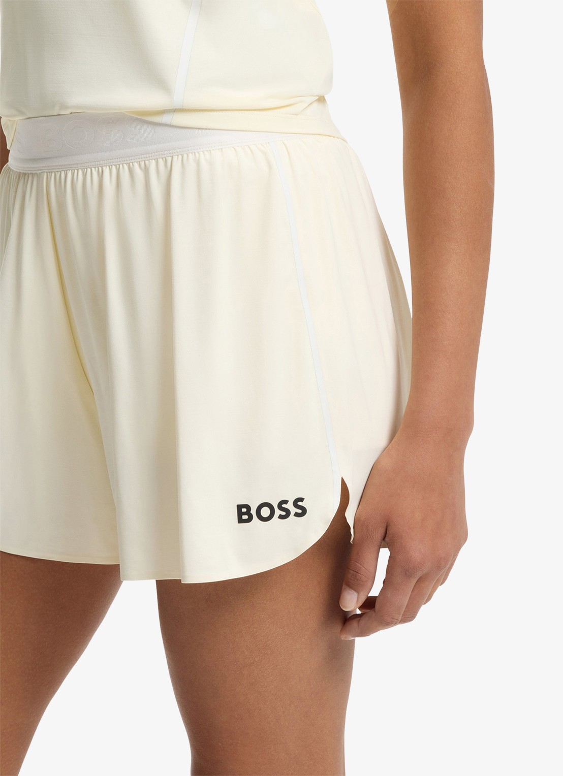 BOSS Korte broek met logo - detail 5 creme