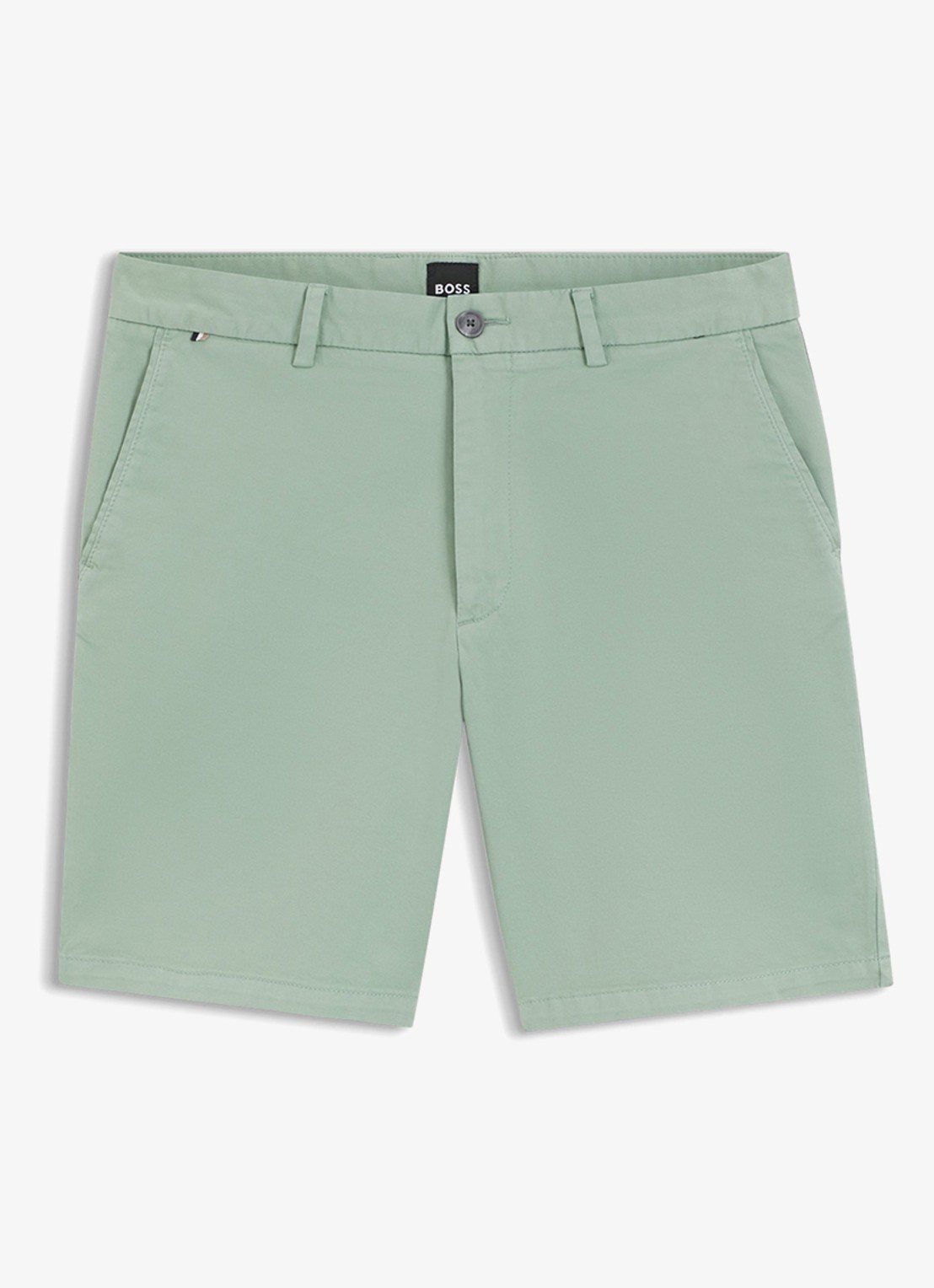 BOSS Korte broek met steekzakken - voorkant 5 open green-373