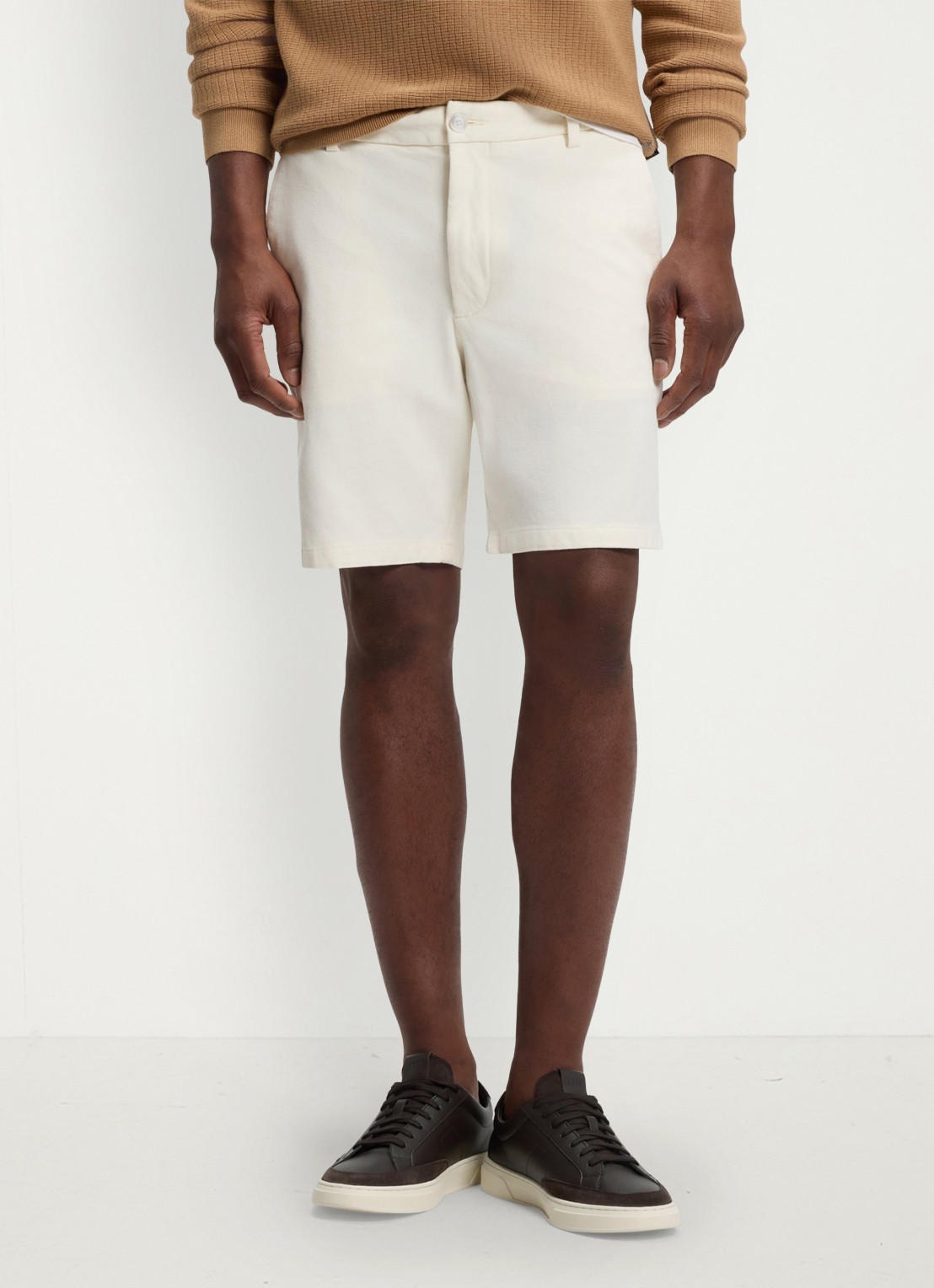BOSS Korte chino in katoenblend - detail 4 wit