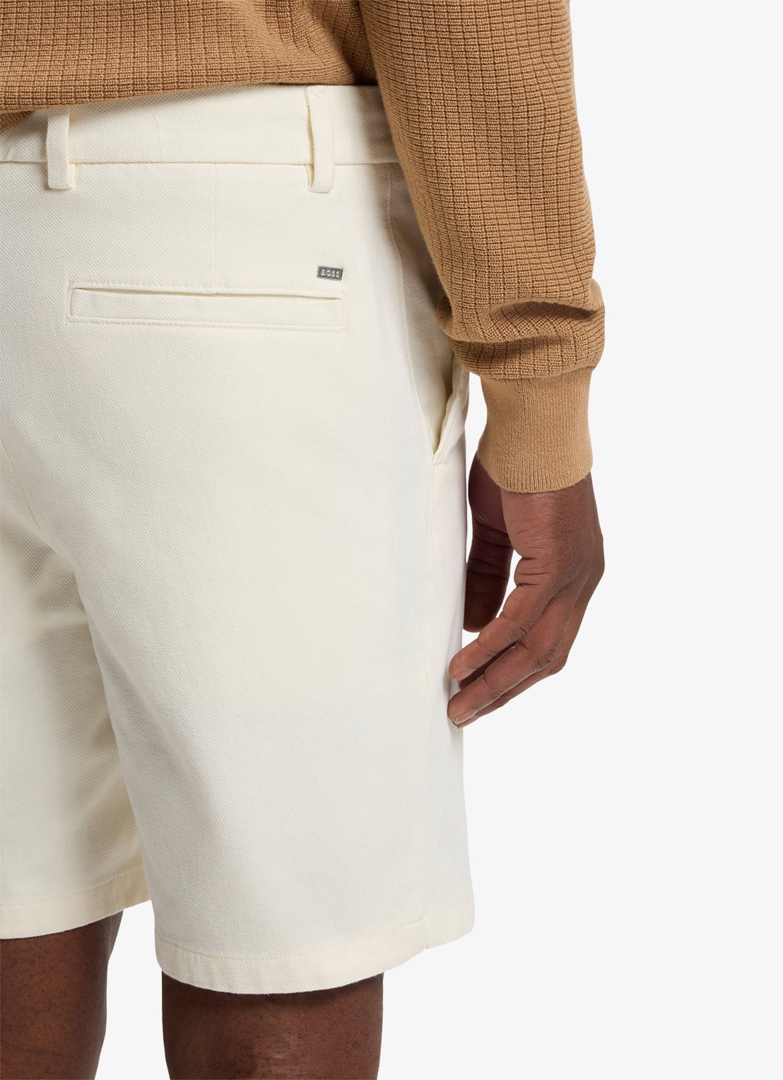 BOSS Korte chino in katoenblend - detail 5 wit