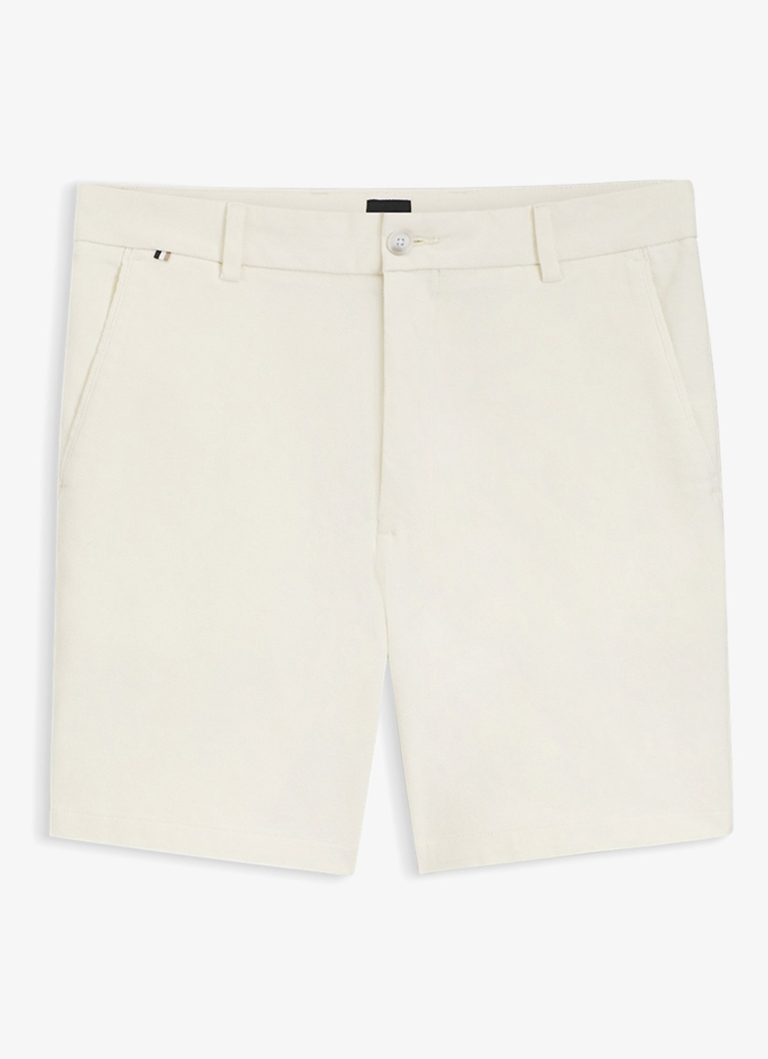 BOSS Korte chino in katoenblend - voorkant wit