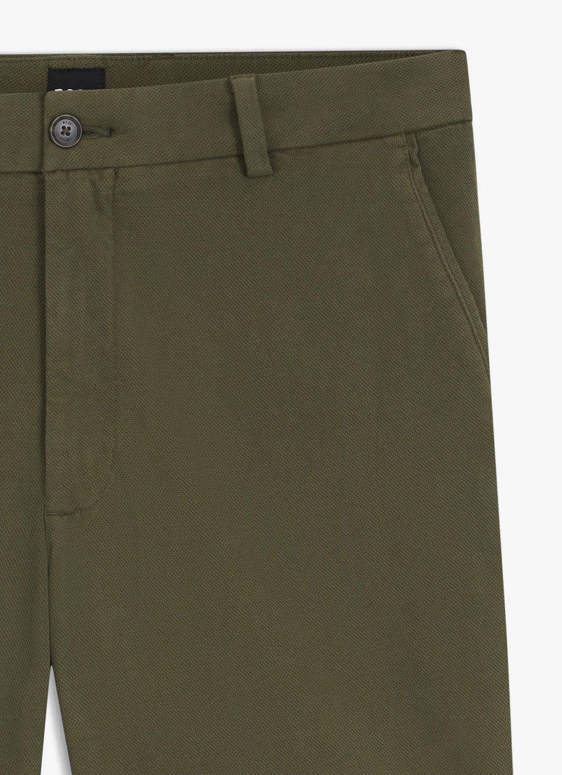BOSS Korte chino in katoenblend - detail 6 groen